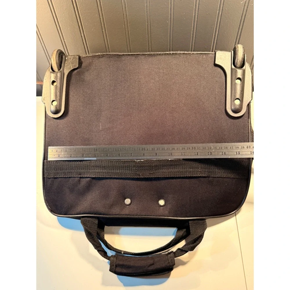 Protege Rolling Briefcase Black Nylon Laptop Bag Mobile Office Travel Carry On